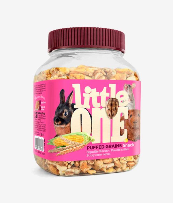 Snack puffed grains marca Little One para animales exóticos